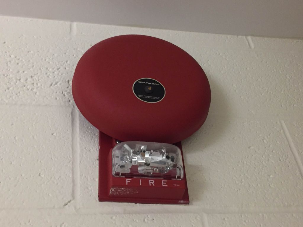 Fire alarms can be found all throughout building on campus. Even in student's dorm rooms. (Photo by Ashley Sierzega)