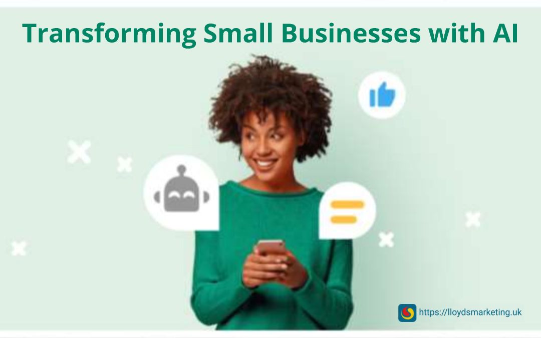 The feature image for our post about how you can use AI to transform small businesses
