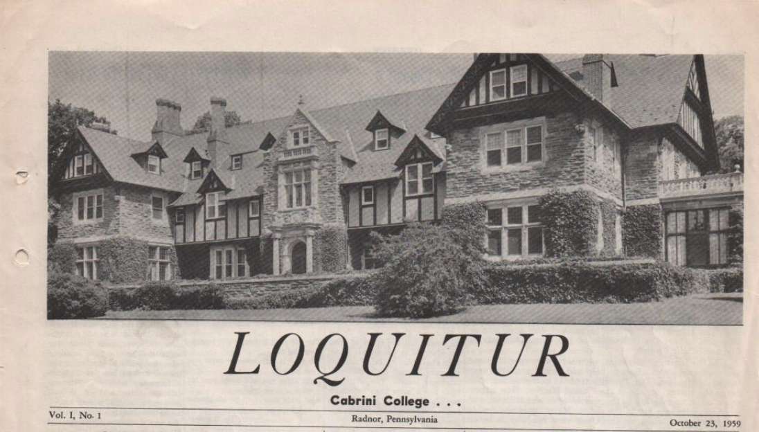 The header from the very first Loquitur issue in Oct. 1959. Photo from the Loquitur Issuu. 