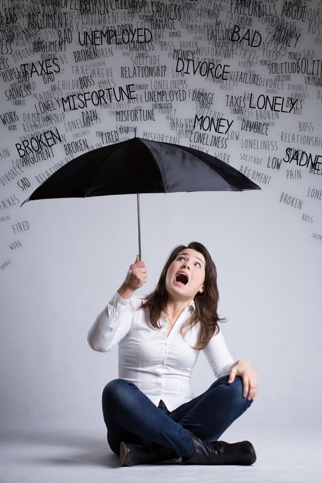 Woman and a rain of problems