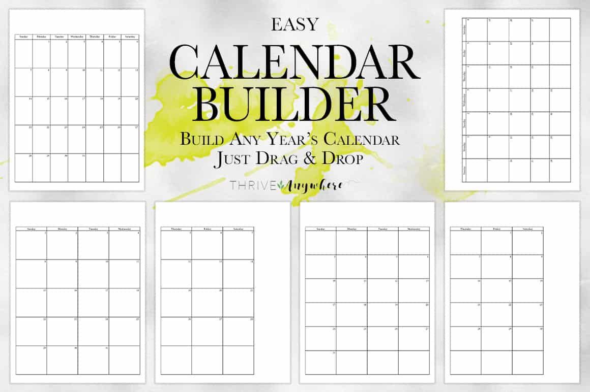 Easy Calendar Builder Thrive Anywhere