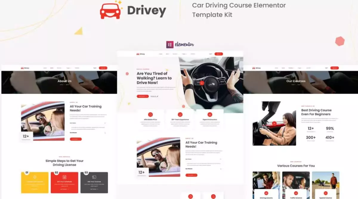 Drivey - Car Driving Course Elementor Template