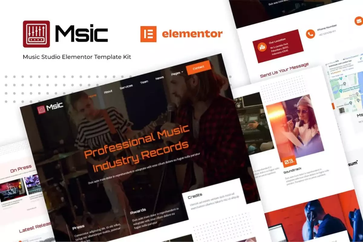 Msic - Music Studio Elementor Template