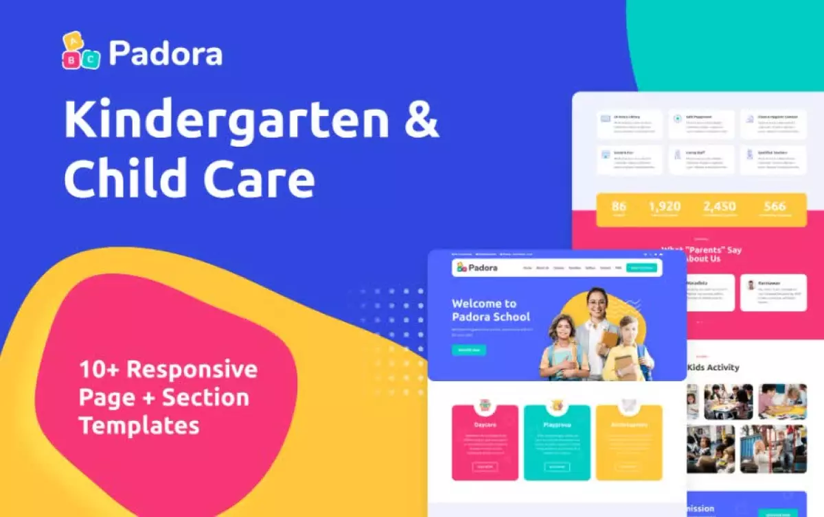 Padora - Kindergarten & Child Care Elementor Template