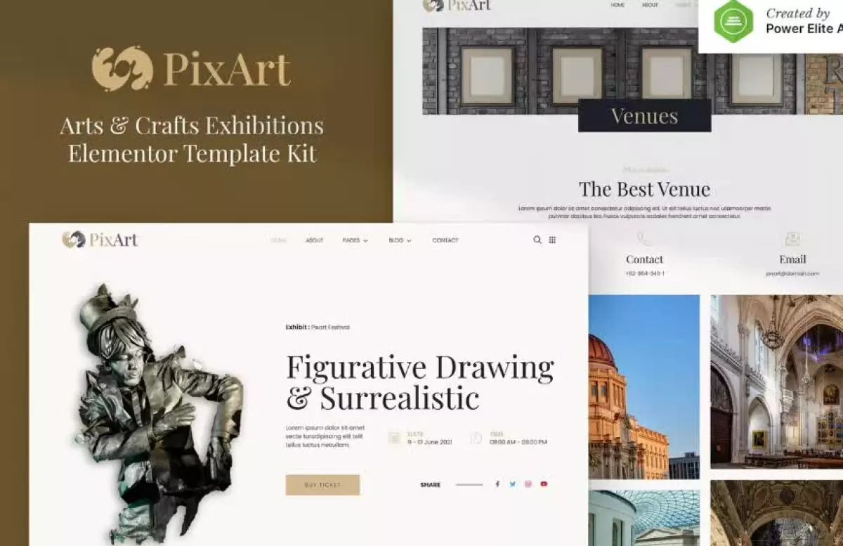 Pixart – Arts & Crafts Exhibition Elementor Template