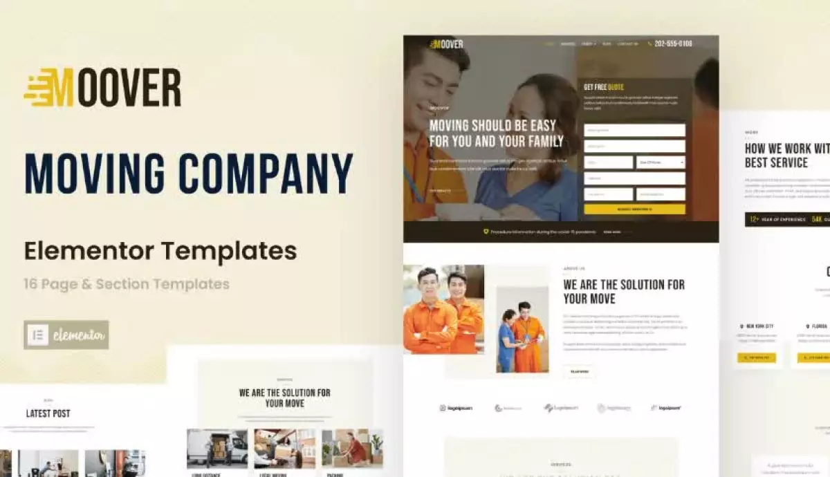 Moover - Moving Company Website Elementor Template