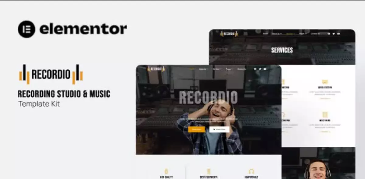 Recordio - Recording Studio Elementor Template