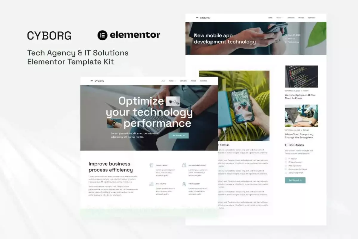 Cyborg - Tech Agency &amp; IT Solutions Elementor Template