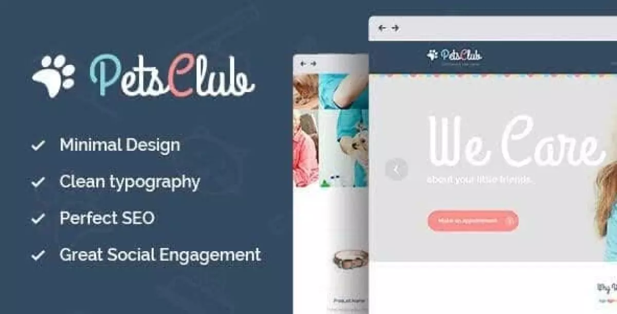 Pets Club - Domestic Animals Care, Shop & Veterinary WordPress Theme