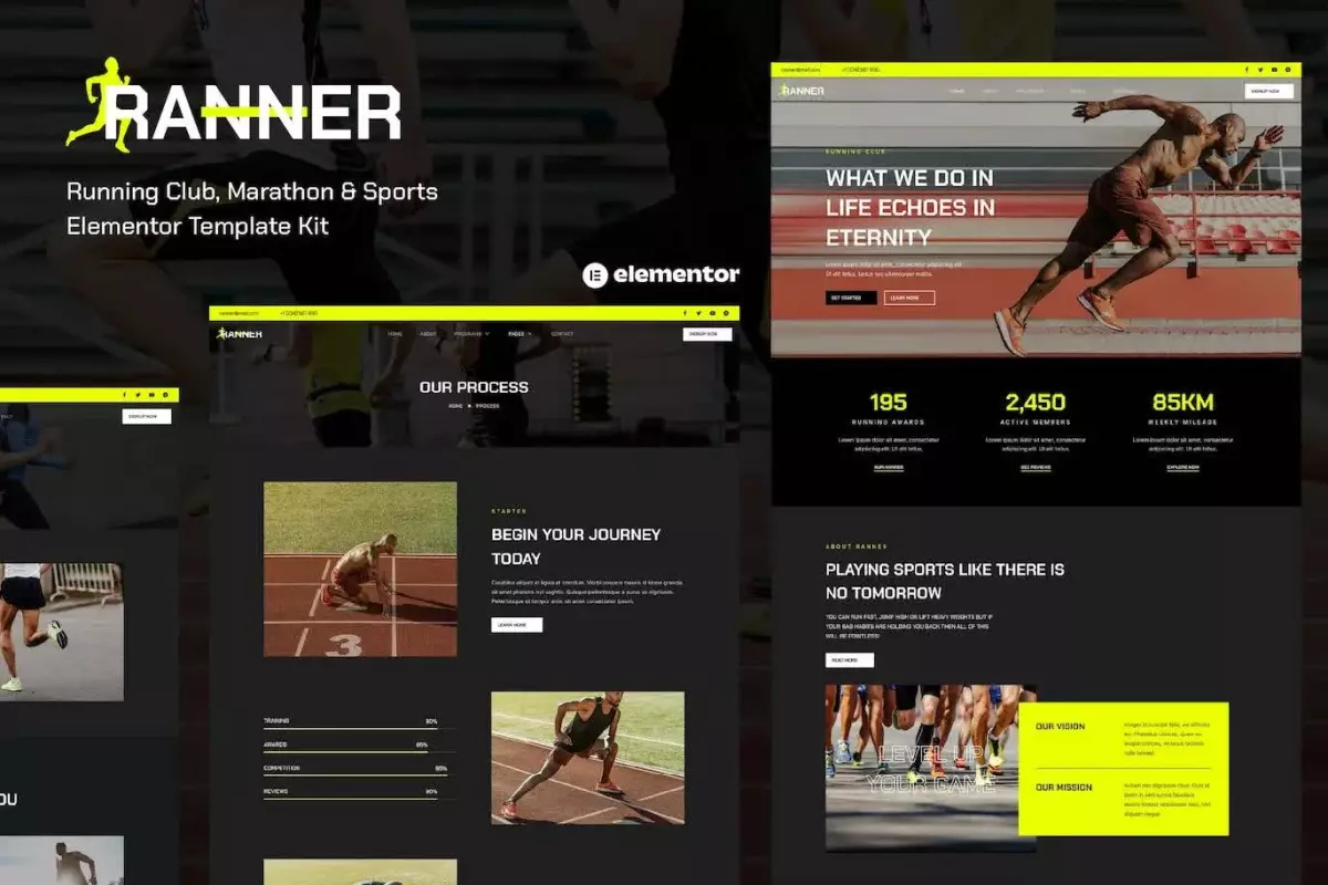 Ranner - Marathon Running Club &amp; Sports Elementor Template