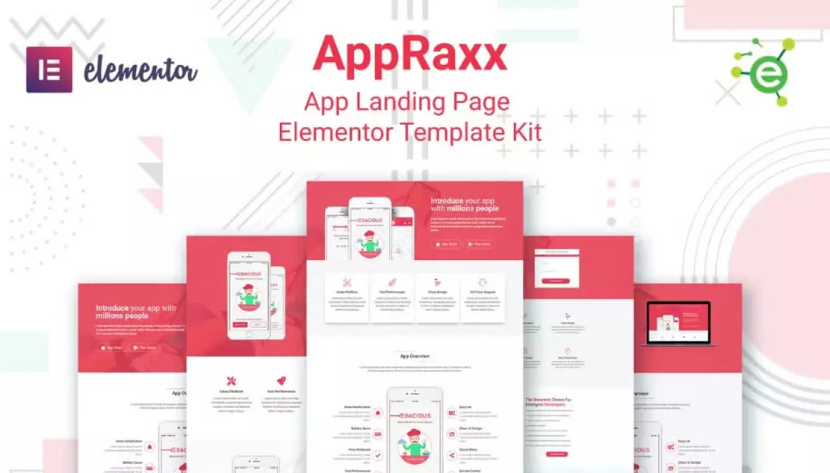 AppRaxx - App Landing Page Elementor Template