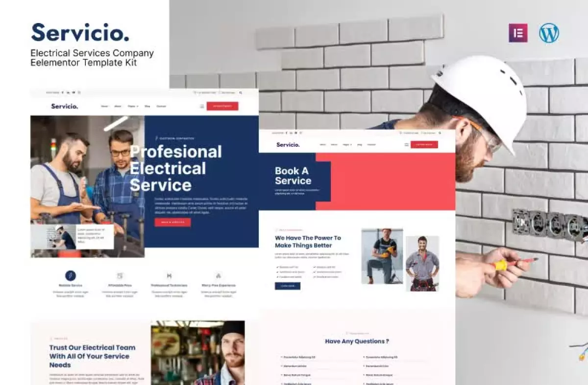 Servicio - Electrician & Electrical Services Template