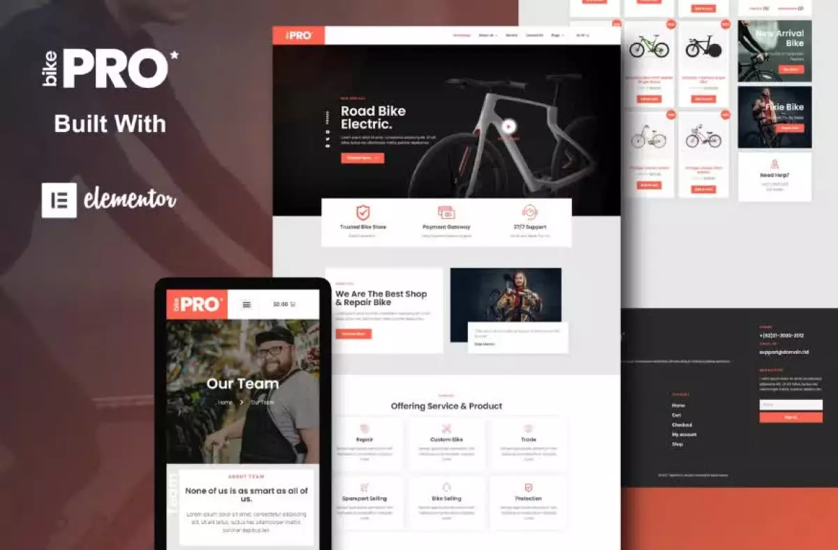 BikePro - WooCommerce Elementor Template