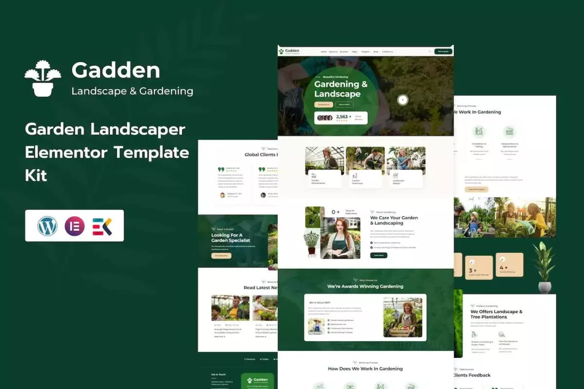 Gadden - Garden &amp; Landscaping Elementor Template