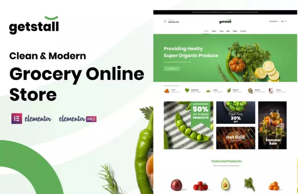 Getstall - Grocery Store Elementor Template