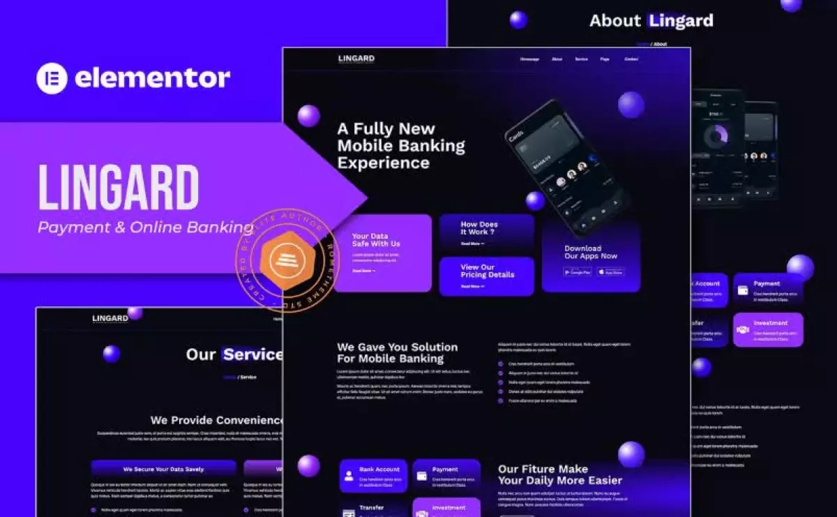 Lingard - Payment & Online Banking Elementor Template