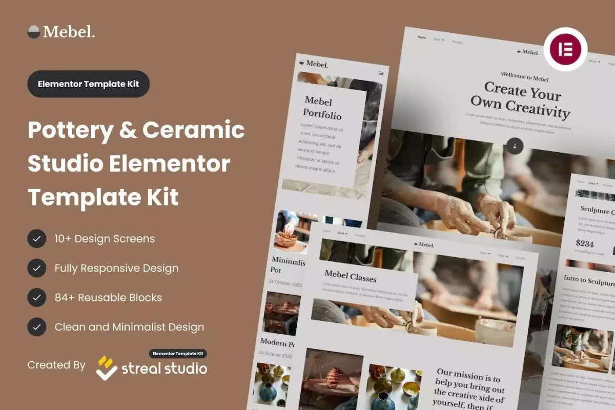 Mebel - Pottery &amp; Ceramic Studio Elementor Template