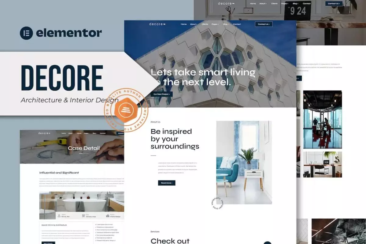 Decore - Architecture &amp; Interior Design Elementor Pro Template