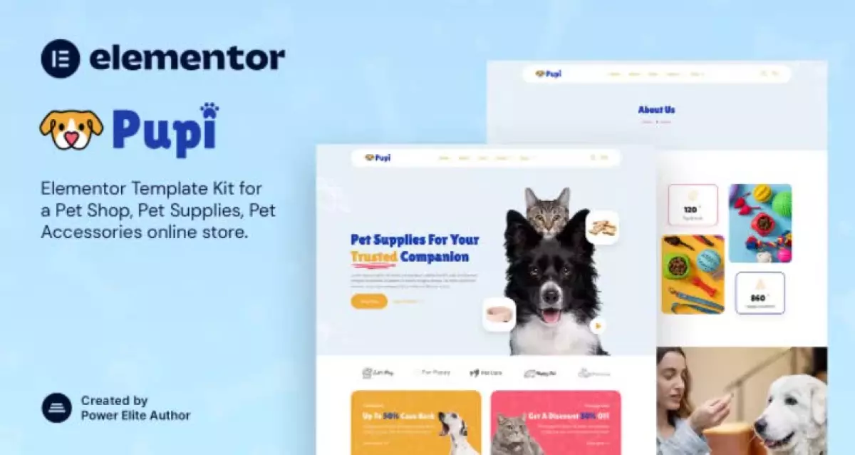 Pupi – Pet Shop & Pet Supplies Elementor Template