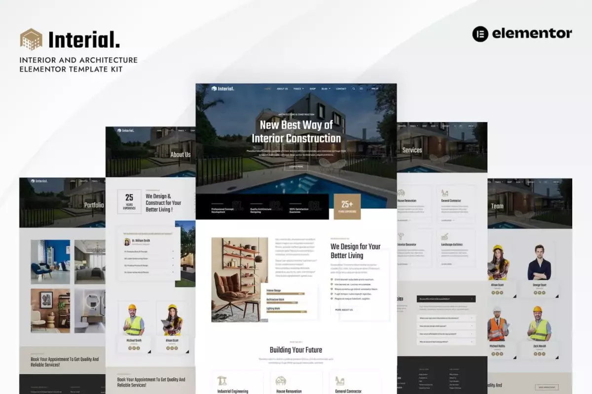 Interial - Interior &amp; Architecture Elementor Template