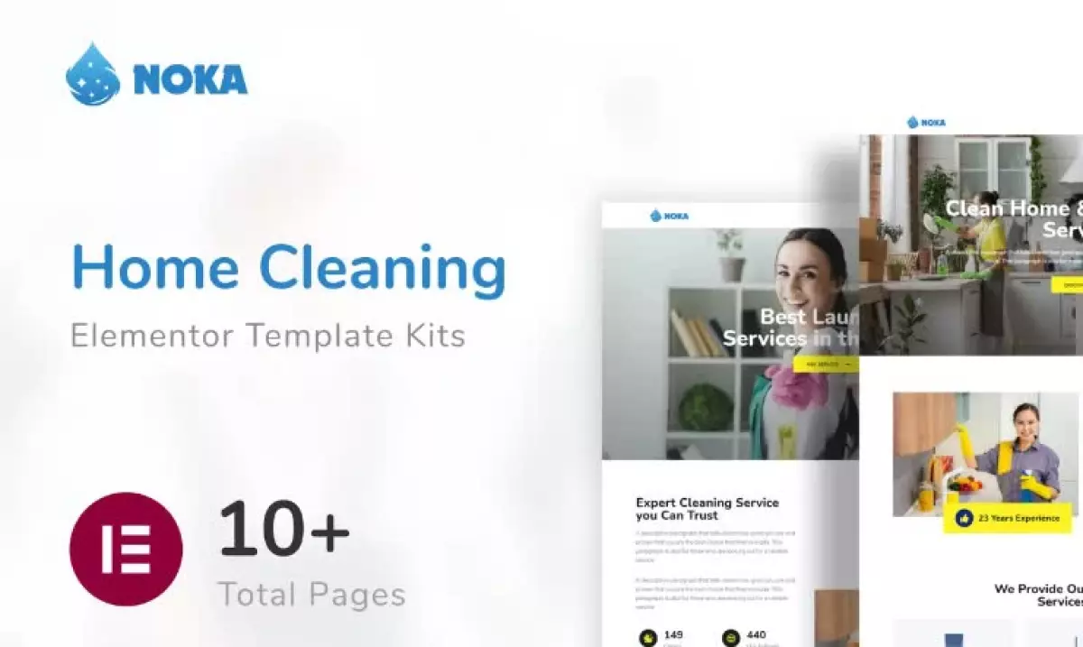 Noka - Cleaning Services Company Elementor Template