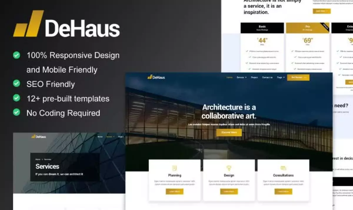 Dehaus - Interior Design & Architecture Elementor Template