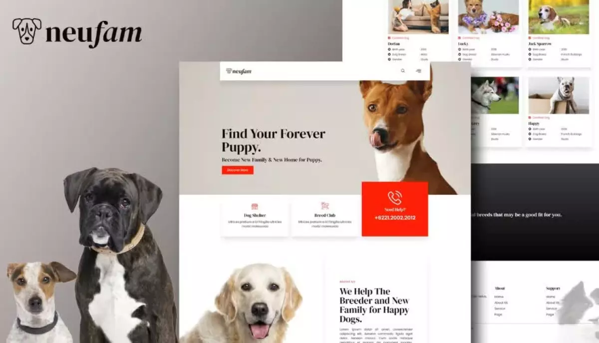 NeuFam - Dog Breeder & Kennel Club Elementor Template