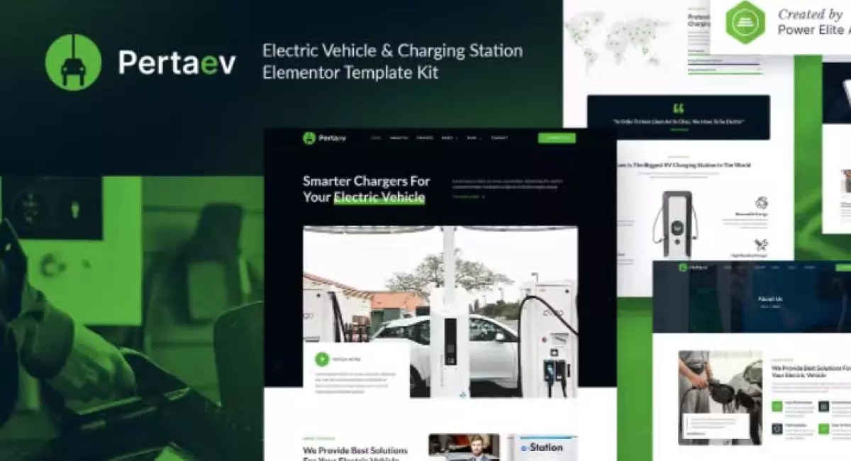 Pertaev – Electric Vehicle & Charging Station Elementor Template