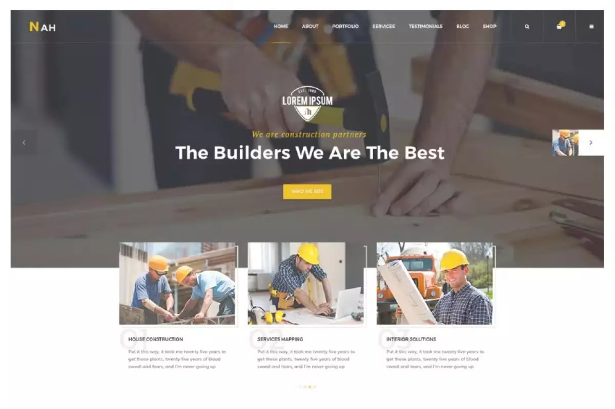 Nah Construction, Building Business WordPress