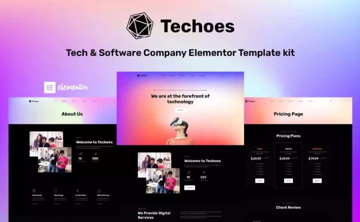 Techoes - Tech & Software Company Elementor Template