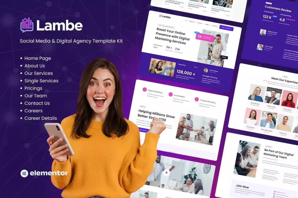 Lambe - Digital Marketing Agency Elementor Template