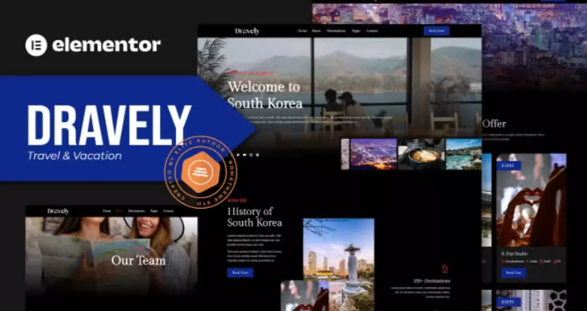 Dravely - Travel & Vacation Elementor Template