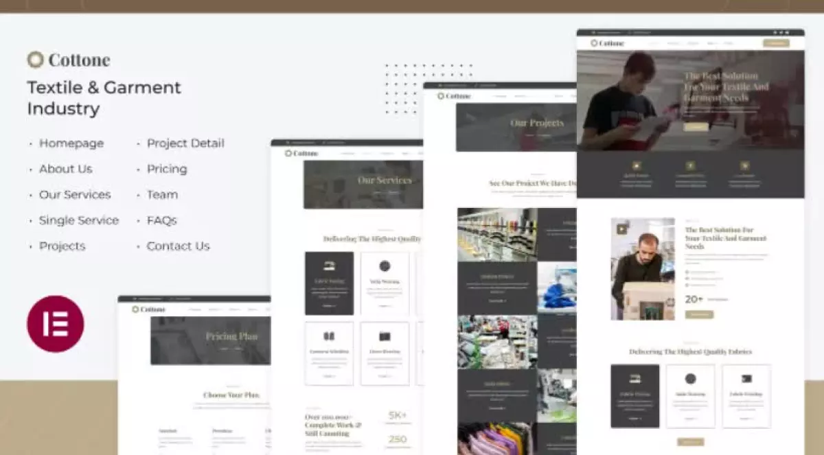 Cottone | Textile & Garment Industry Elementor Template