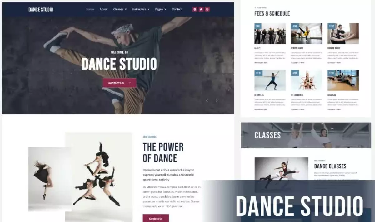 Dance Studio - Elementor Template