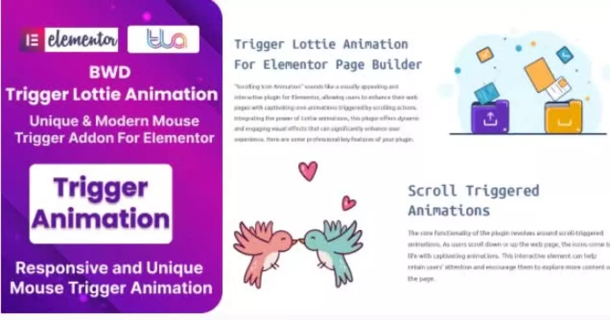 BWD Trigger Lottie Animation Addon For Elementor