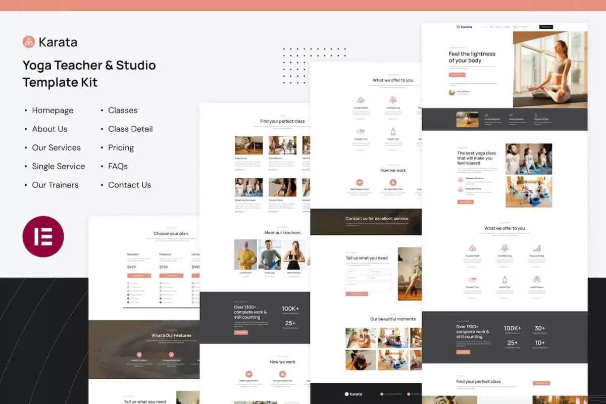 Karata - Yoga Teacher &amp; Studio Elementor Template