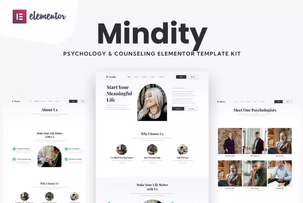 Mindity - Psychologist Teraphist Elementor Template