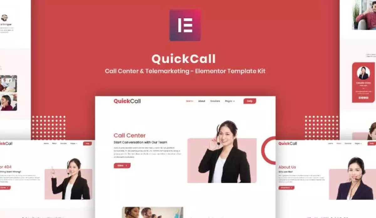 Quick Call - Call Center Elementor Template