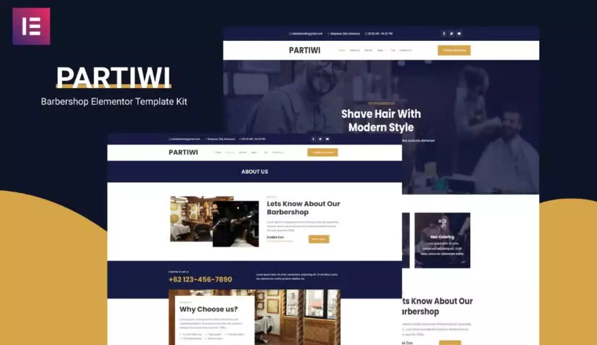 Partiwi - Barbershop Elementor Template