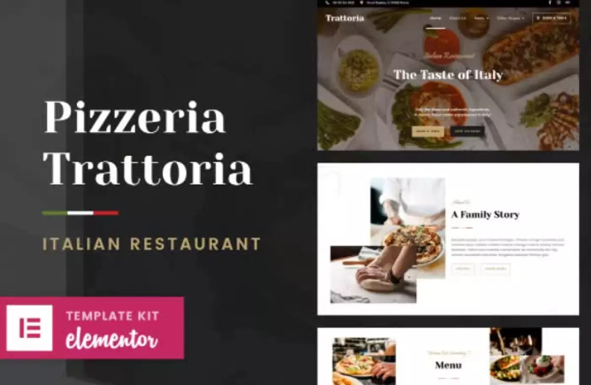 Pizzeria Trattoria - Italian Restaurant Elementor Template