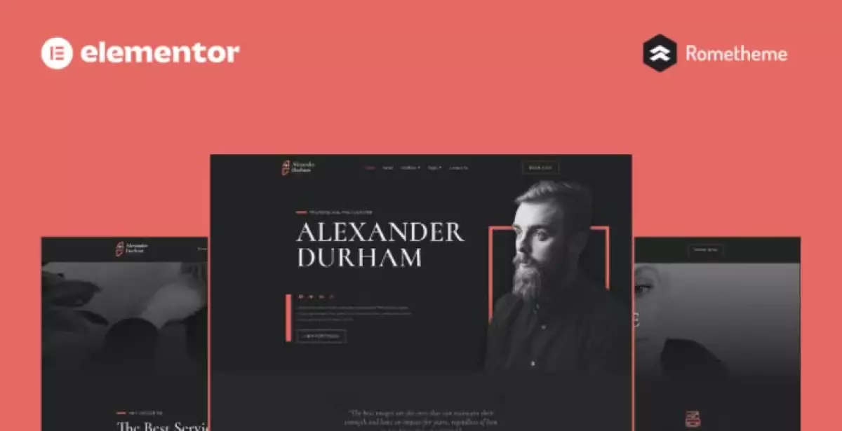 Alexander Durham - Portfolio Photography Elementor Pro Full Site Template