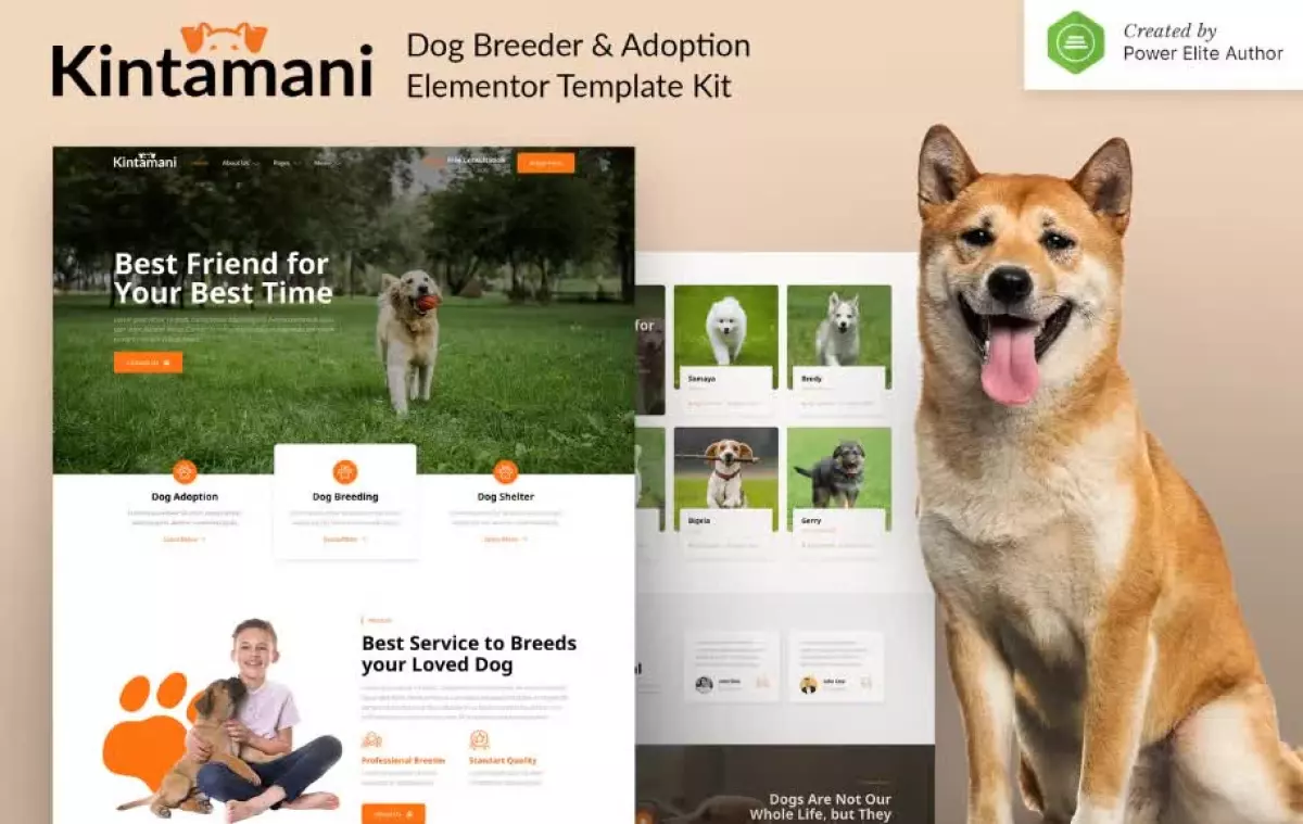 Kintamani – Dog Breeder & Adoption Elementor Template