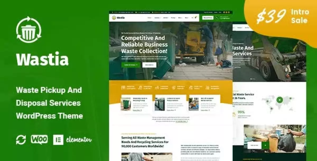 Wastia - Waste Pickup And Disposal Services WordPress Theme