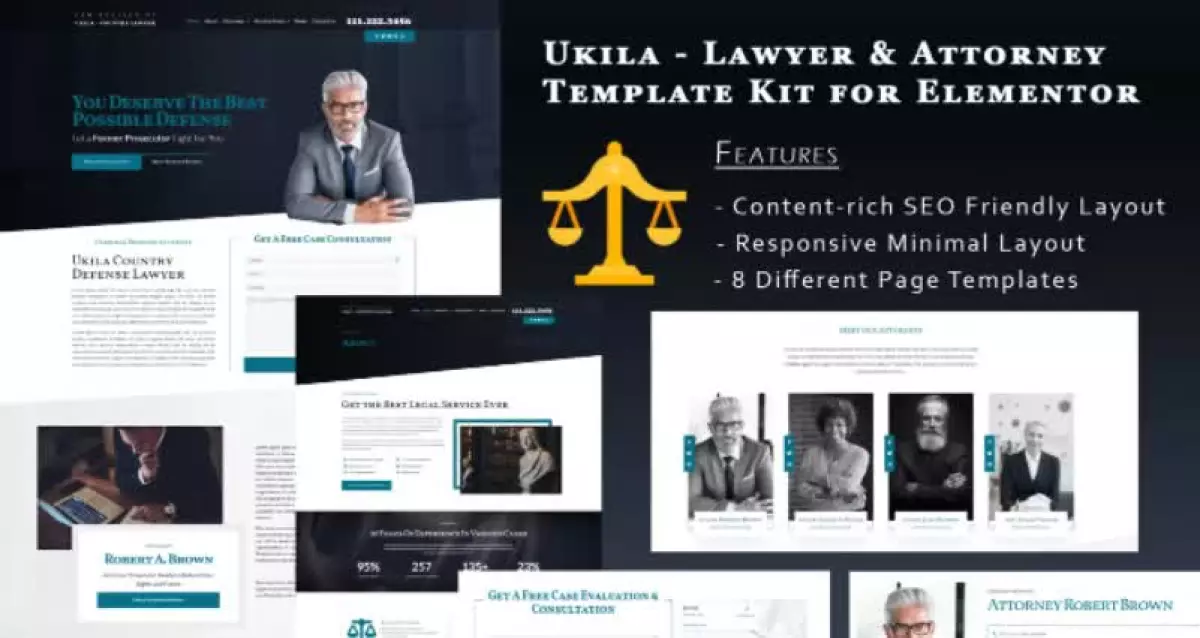 Ukila - Lawyer & Attorney Elementor Template