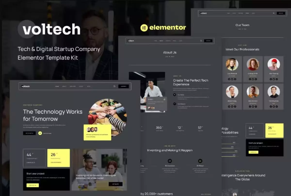 Voltech - Tech & Digital Startup Company Elementor Template