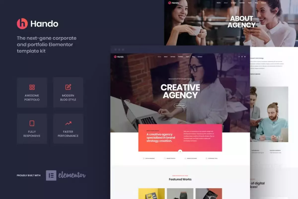 Hando - Corporate & Portfolio Elementor Template