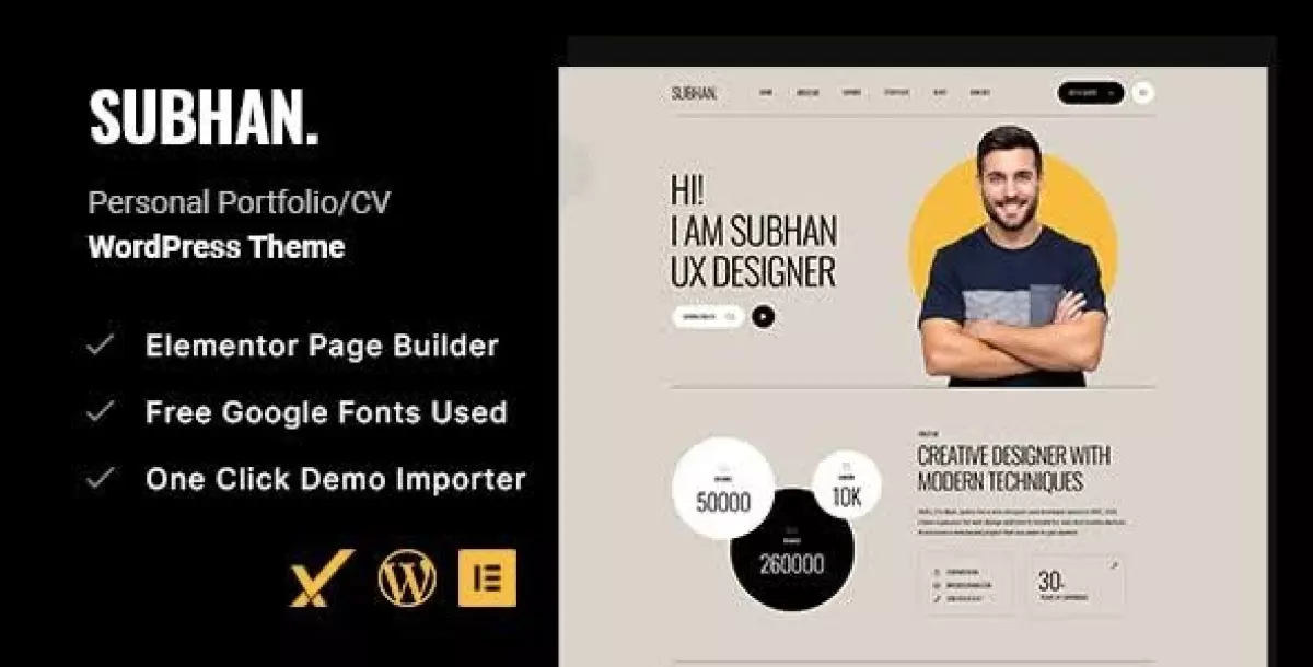 [WISH] Subhan - Personal Portfolio/CV WordPress