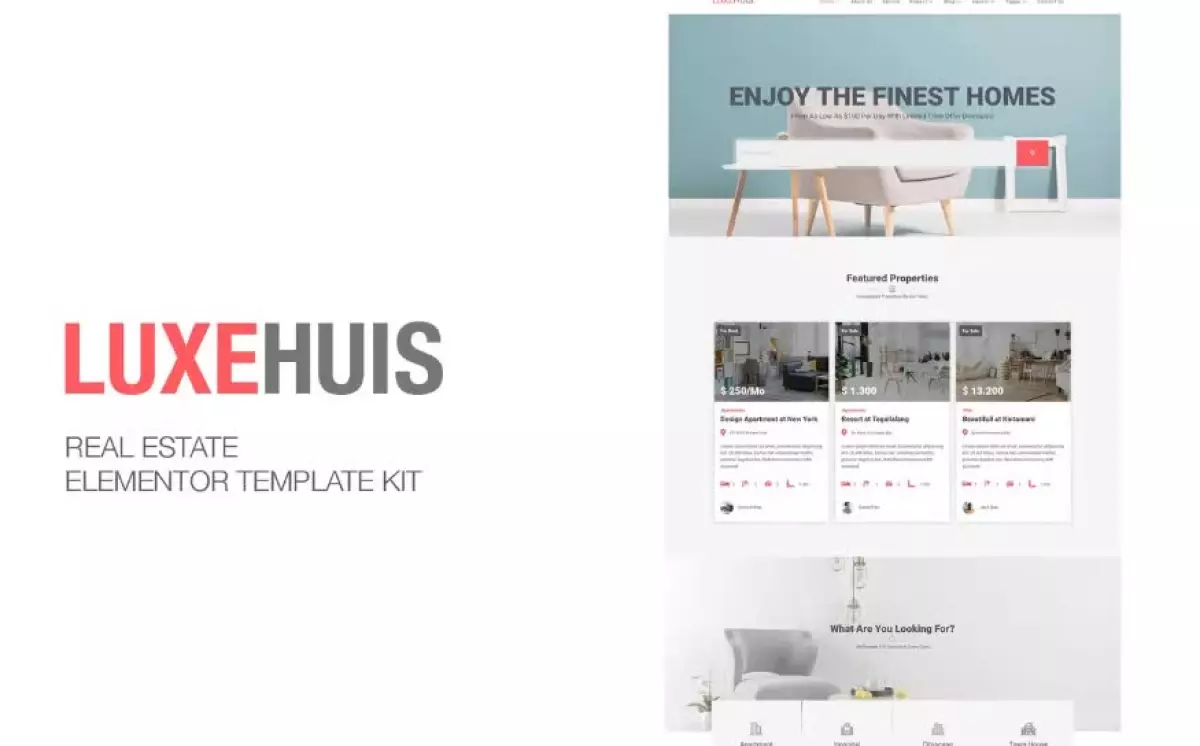 Luxehuis - Real Estate Elementor Template