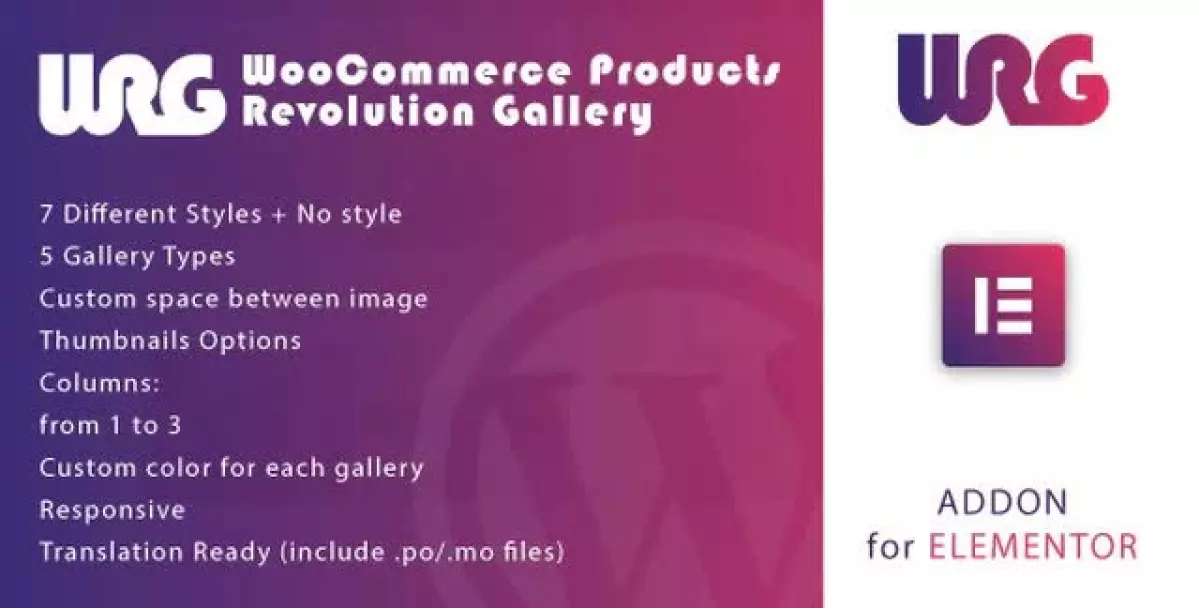 Woocommerce Products Revolution Gallery for Elementor WordPress Plugin