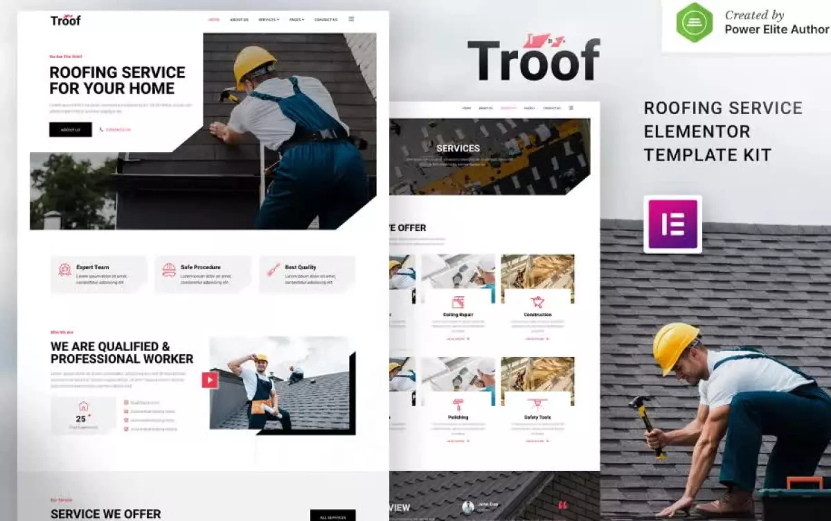 Troof – Roofing Service Elementor Template